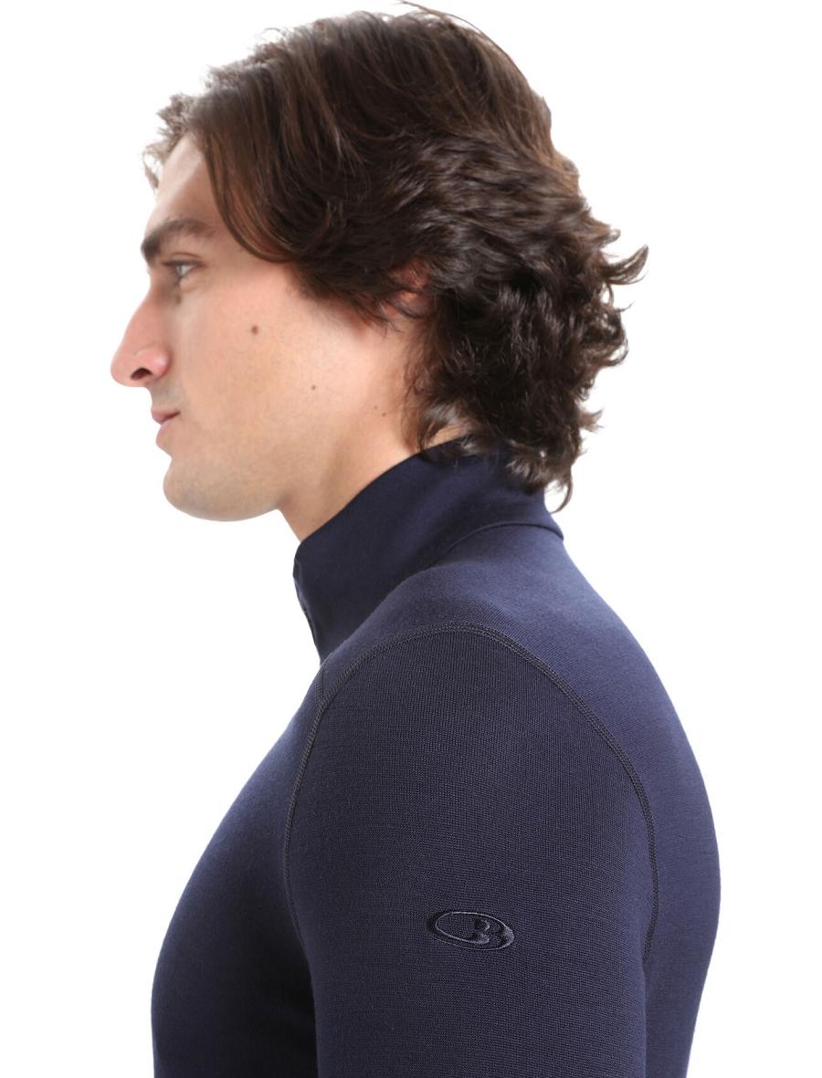 Midnight Navy Icebreaker Merino 260 Tech Long Sleeve Half Zip Thermal Top Men's Base Layers | AU 1385OKIR